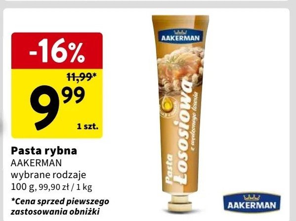 Pasta łososiowa z wędzonego łososia Aakerman promocja