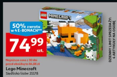 Lego Minecraft Siedlisko lisów 21178 promocja w Auchan
