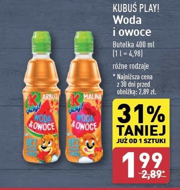 Napój jabłko-arbuz Kubuś play! woda & owoce promocja