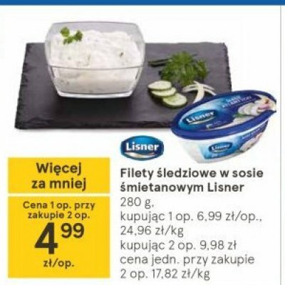Śledź atlantycki w sosie śmietanowym Lisner promocja