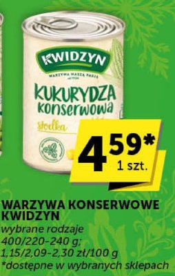 Warzywa konserwowe Kwidzyń kukurydza promocja w Groszek