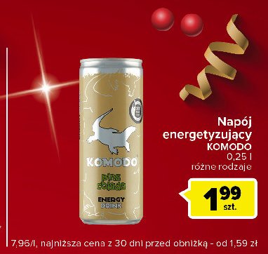 Napój pinacolada Komodo energy drink promocja