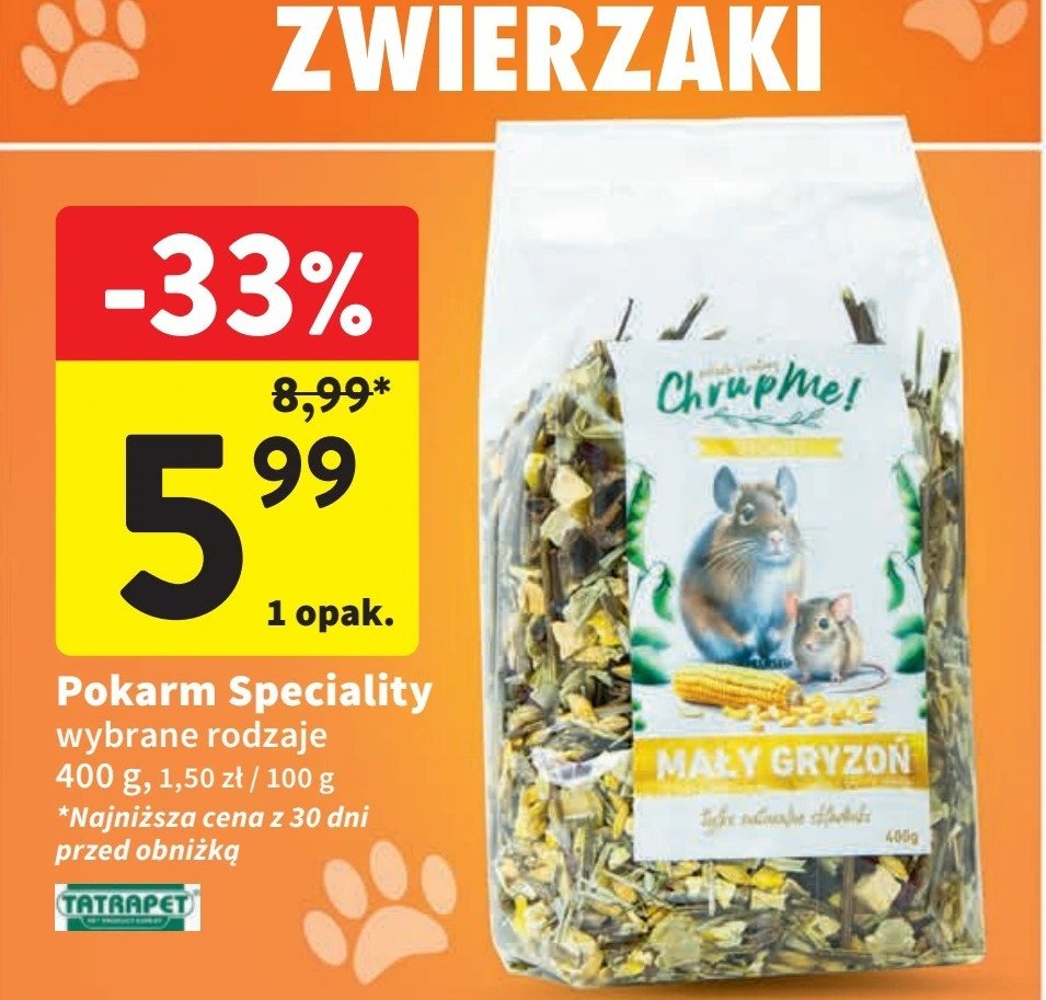 Karma dla małych gryzoni Tatrapet promocja