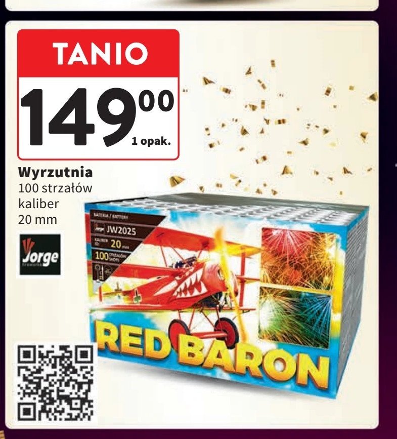 Wyrzutnia 100 strzałów red baron JORGE promocja