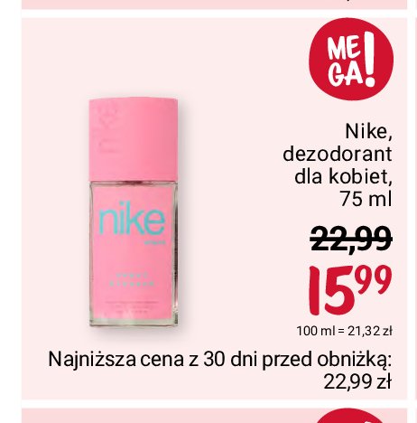 Dezodorant NIKE PINK Nike cosmetics promocja