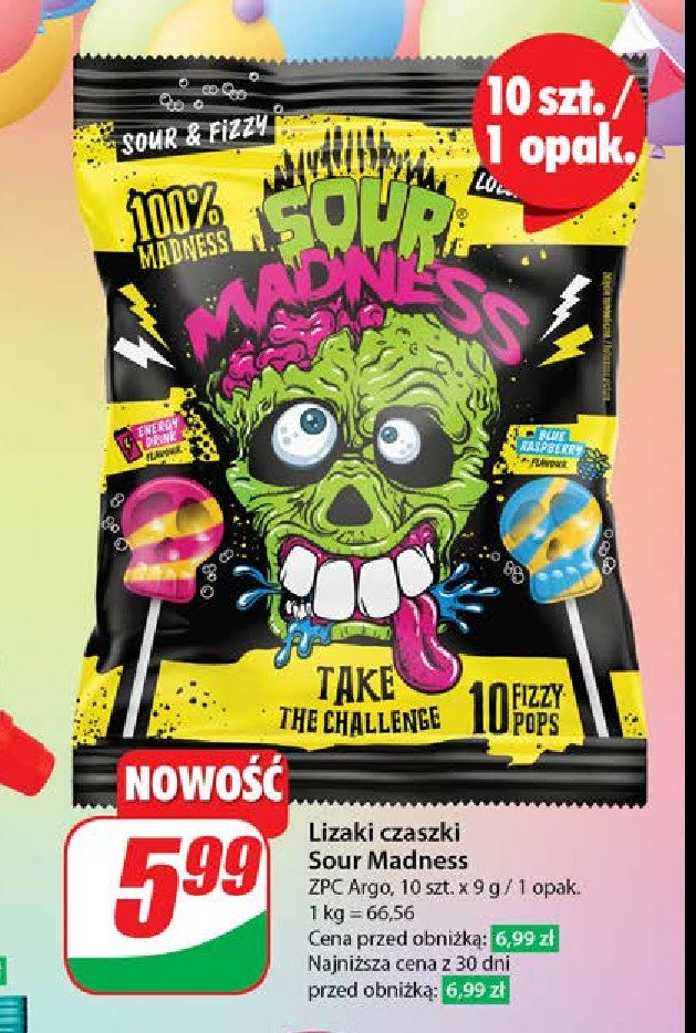 Lizaki Chupa chups sour madness promocja w Dino