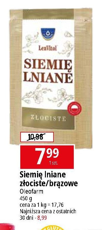 Siemię lniane złociste Oleofarm promocja