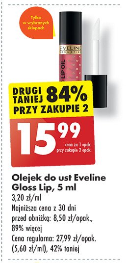 Olejek do ust różowy Eveline gloss lip oil promocja