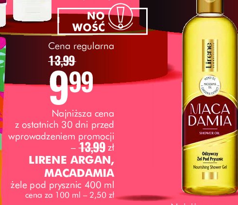 Żel pod prysznic macadamia Lirene promocja