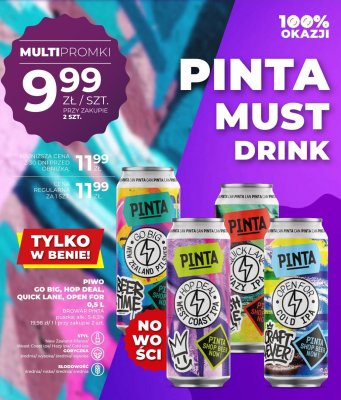 Piwo Pinta promocja w Du偶y Ben