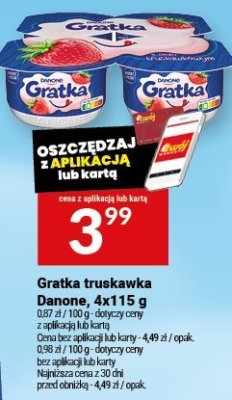 Gratka truskawka Danone 4x115 g promocja w Twój Market