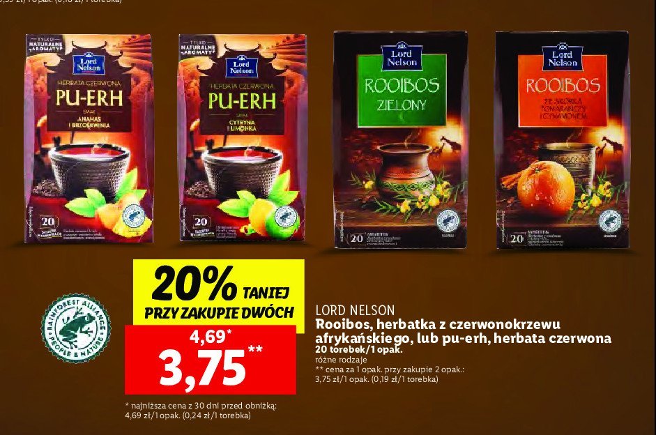 Herbata zielona Lord nelson rooibos promocja