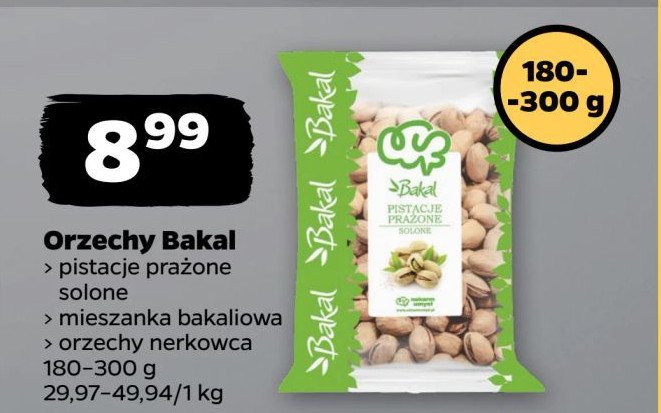 Pistacje prażone solone Bakal promocja