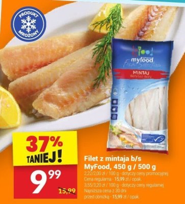 Filet z mintaja b/s MyFood, 450 g / 500 g promocja w Twój Market