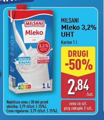 Mleko 3.2% Milsani promocja