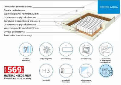 Materac KOKOS AQUA promocja w Merkury Market