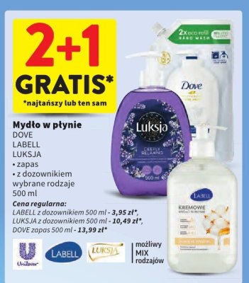 Mydło w płynie wybrane rodzaje 2+1 gratis Labell promocja w Intermarche