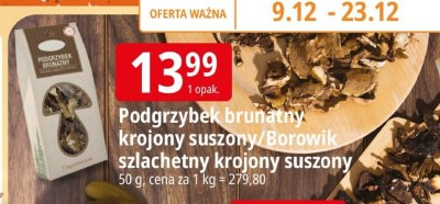 Podgrzybek brunatny krojony suszony / Borowik szlachetny krojony suszony promocja w Leclerc