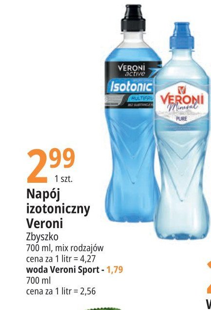 Woda niegazowana z witaminami Veroni mineral promocja