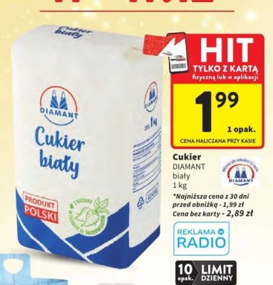Cukier biały DIAMANT 1 kg promocja w Intermarche
