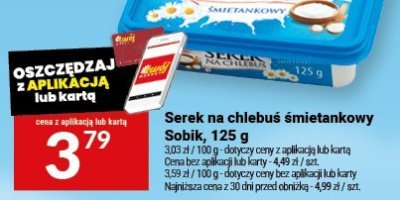 Serek na chlebuś śmietankowy Sobik, 125 g promocja w Twój Market