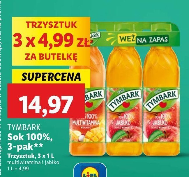 Sok multiwitamina + 2 x sok jab艂kowy Tymbark 1936 promocja