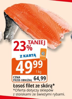 Łosoś filet ze skórą promocja w Leclerc