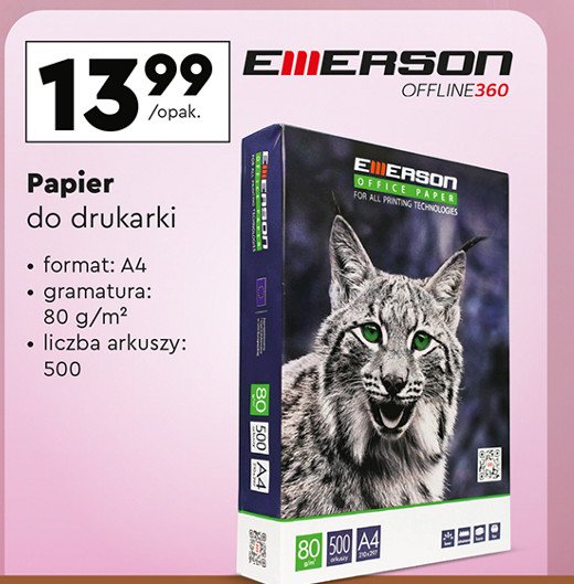 Papier ksero a4 Emerson promocja