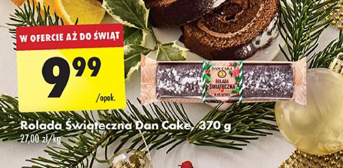 Rolada świąteczna kakaowa Dan cake promocja w Biedronka