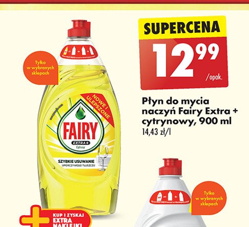 Płyn do mycia naczyń cytrynowy Fairy extra+ promocja