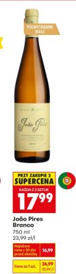 Wino João Pires Branco półwytrawne białe promocja w Biedronka