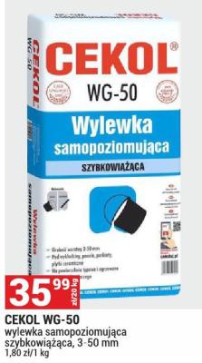 Wylewka samopoziomująca CEKOL WG-50 samopoziomująca szybkowiążąca, 3-50 mm promocja w Merkury Market