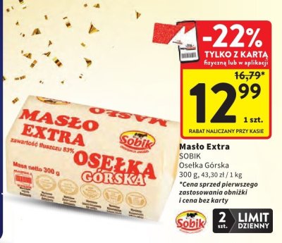 Masło Masło Extra Osełka Górska promocja w Intermarche