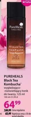 Tonik PUREHEALS Black Tea Kombucha wygładzająco-rozświetlający tonik do twarzy, 125 ml promocja w Hebe