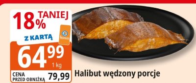 Halibut wędzony porcje promocja w Leclerc