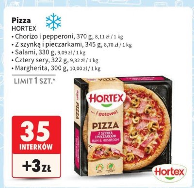 Pizza HORTEX Z szynką i pieczarkami 345 g promocja w Intermarche