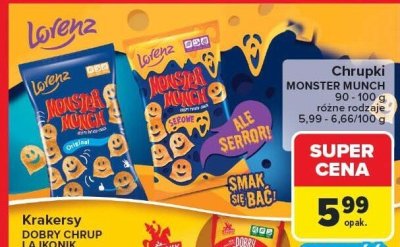 Chrupki Monster Munch Lorenz promocja w Carrefour