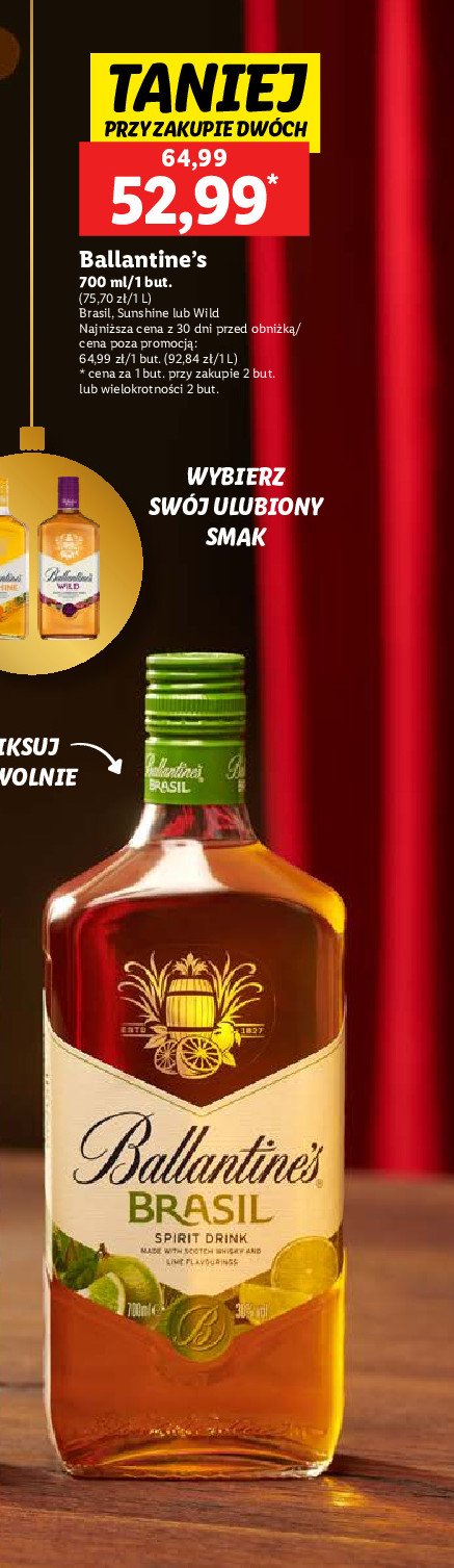 Whisky BALLANTINE'S WILD promocja w Lidl