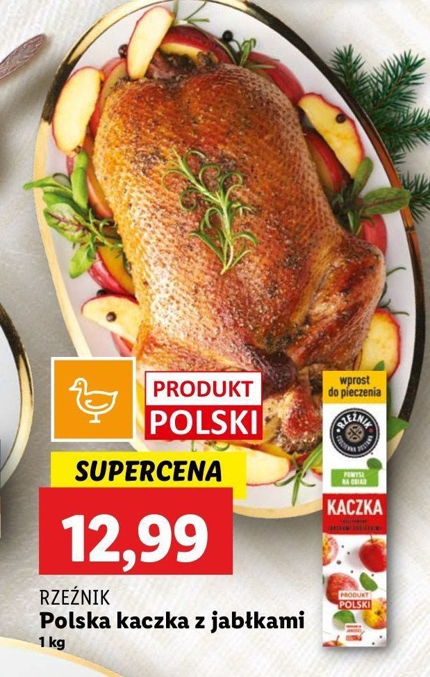 Pół kaczki w przyprawach do piekarnika z jabłkami i majerankiem Rzeźnik codzienna dostawa promocja w Lidl