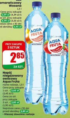 Napój niegazowany owocowy Aqua Fruta różne rodzaje promocja w Dino
