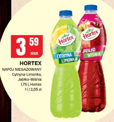 Napój Hortex Niegazowany Cytryna-Limonka, Jabłko-Wiśnia Hortex promocja w Chorten