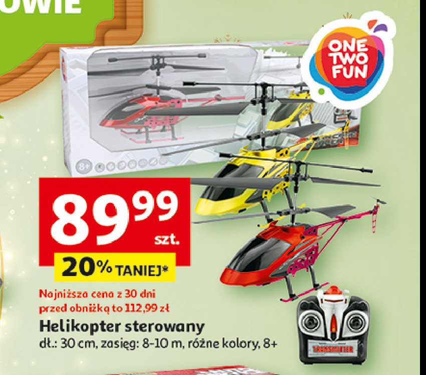 Helikopter zdalnie sterowany One two fun promocja