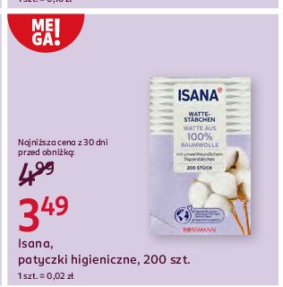 Patyczki kosmetyczne Isana promocja w Rossmann