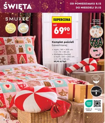 Komplet pościeli bawełnianej różne wzory 160x200cm + 2x70x80cm promocja w Biedronka