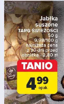 Jabłka suszone Carrefour targ świeżości promocja w Carrefour