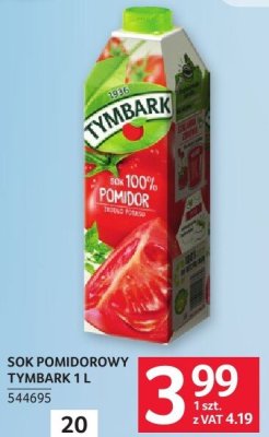Sok pomidorowy Tymbark 1 l promocja w Selgros