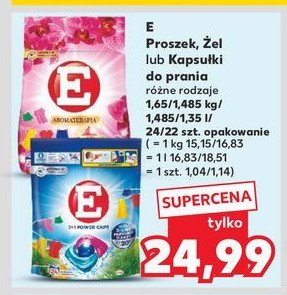 Kapsułki do prania do kolorowych i ciemnych tkanin E 3+1 power caps promocja w Kaufland