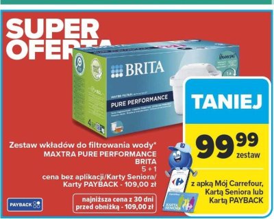 Zestaw wkładów do filtrowania wody MAXTRA PURE PERFORMANCE  promocja w Carrefour