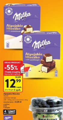 Czekolada Alpejskie Mleczko Milka o smaku waniliowym promocja w Intermarche