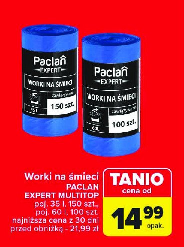 Worki na śmieci 35 l Paclan expert promocja